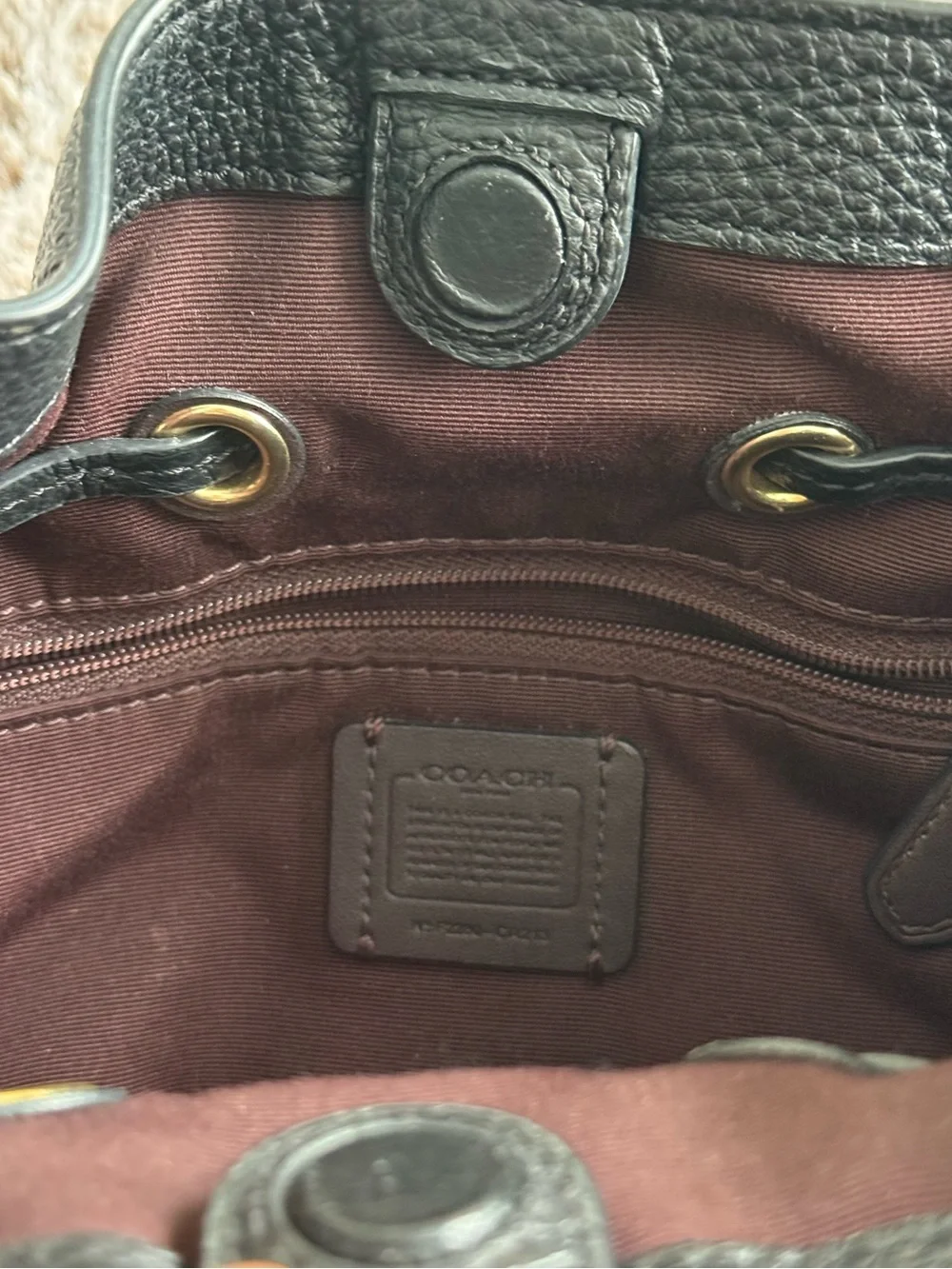Coach Andy horse & carriage leather crossbody purse black